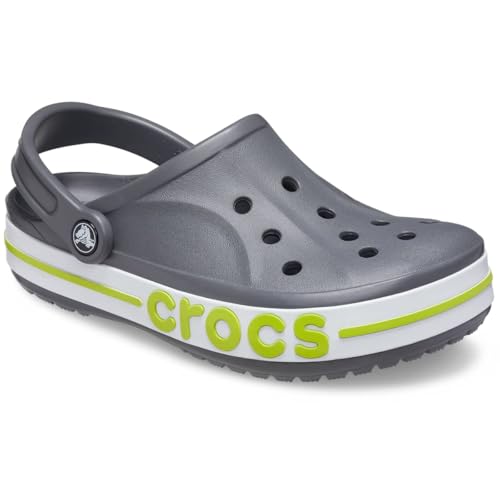 Crocs Unisex-Adult Bayaband Clogs, Slate Grey/Lime Punch, 4 Men/6 Women