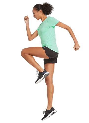 baleaf Women's Short Sleeve Running Workout Shirts Athletic Tops Lightweight Quick Dry Training Yoga Crewneck Aqua S