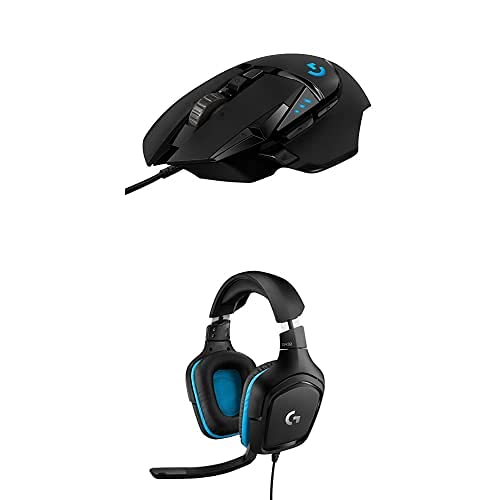 Logitech G432 Wired Gaming Headset, 7.1 Surround Sound, DTS Headphone:X 2.0, Flip-to-Mute Mic, PC (Leatherette) Black/Blue