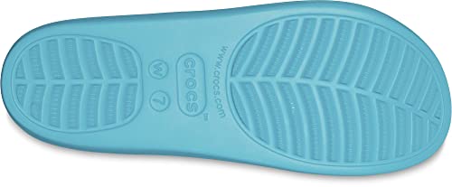 Crocs Women's Baya Platform Sandals | Slides Women, Digital Aqua, 7 Women