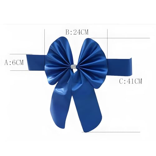 Houselerax Stretch Chair Sashes Bows Chair Bands Chair Cover Decoration for Wedding Party Birthday Banquet Decor Christmas or Events Supplies Chair Decoration Chair Bow Sash，6Pcs Grey