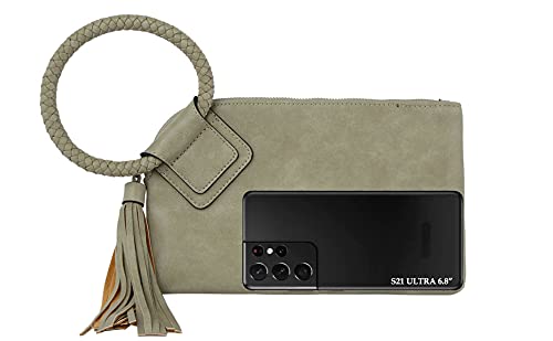 Clutch Wristlet Evening Bags Purse Wallet For Women, Vegan Leather by Metro Muse (A_BLACK_SunFlower)