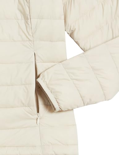 Amazon Essentials Women's Lightweight Long-Sleeve Water-Resistant Packable Puffer Jacket (Available in Plus Size), Stone, Large