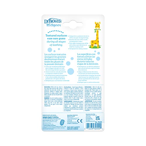 Dr. Brown's Ridgees Giraffe, Massaging Baby Teether, Designed by a Pediatric Dentist, BPA Free, 3m+