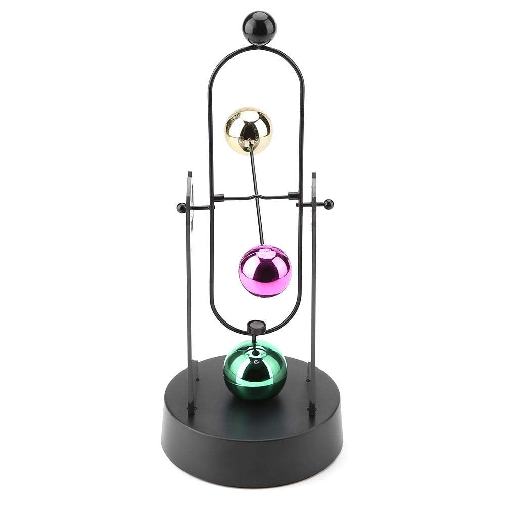 ZJchao Perpetual Motion Machine, Electronic Swinging Model, Art Craft Decoration Perpetual Motion Swing Balance Balls Office Desk Science Ornament Home Decor Gift(No Batteries Included)