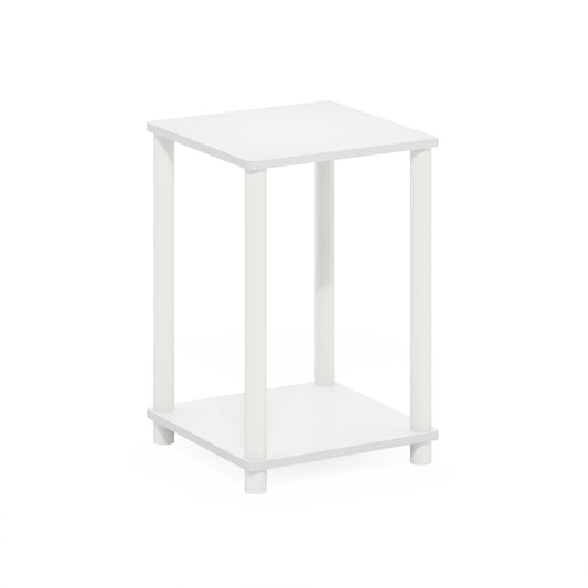 Furinno Turn-N-Tube Haydn End Table, White/White