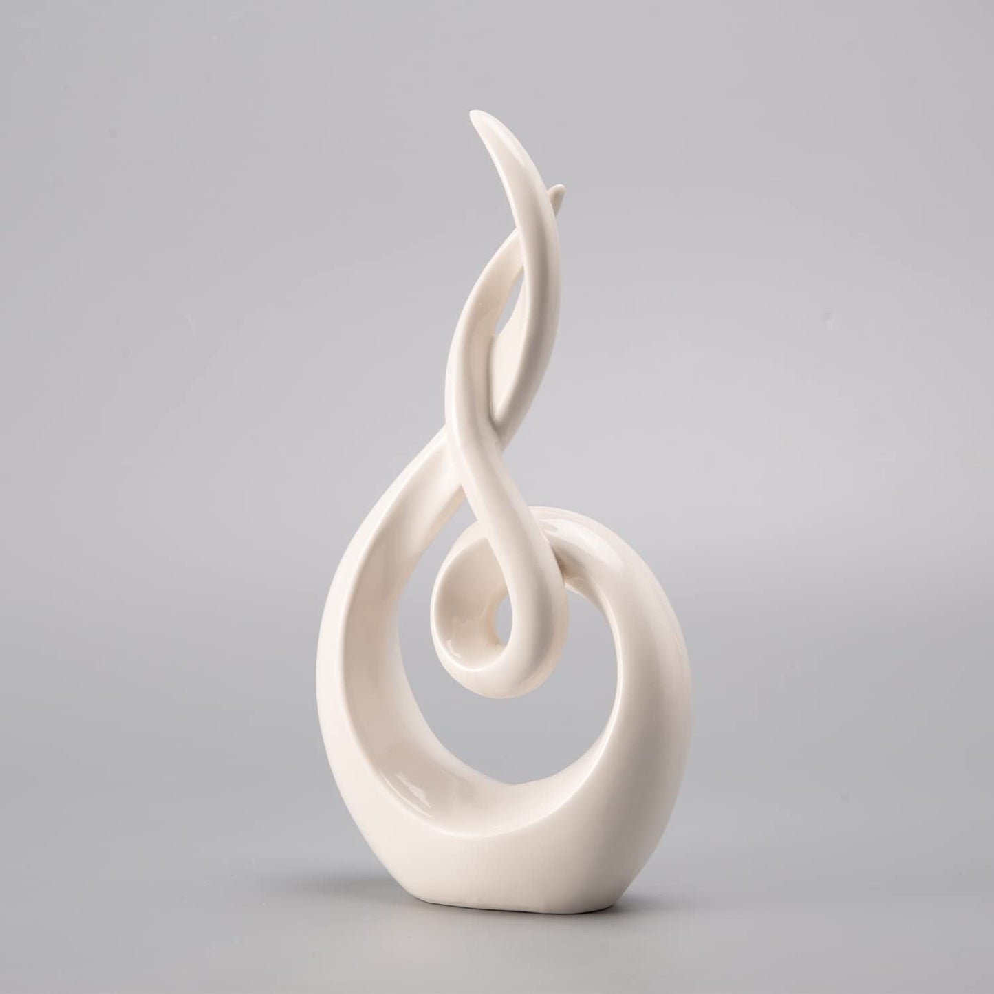 LC LCdecohome Modern Abstract Art Table Decoration - Ceramic Statue Modern White Ornaments for Living Room Great Gift Idea Home Décor 5 * 2.5 * 10.5 inch Gift Box Included