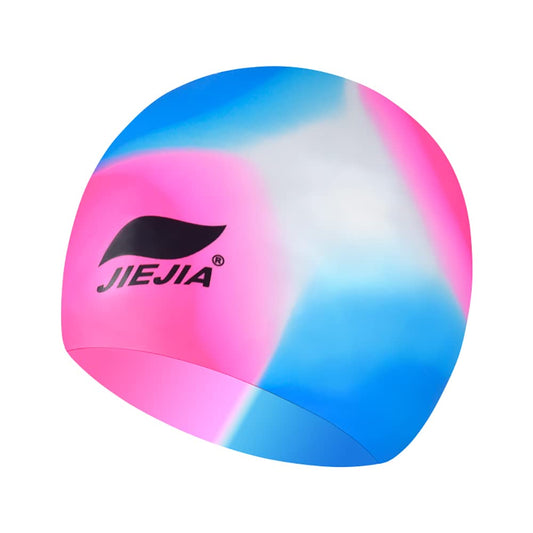 JIEJIA Silicone Swim Cap for Womens Men, Suitable for 99% Adults, Age 14 Above, Comfortable Type Swimming Caps