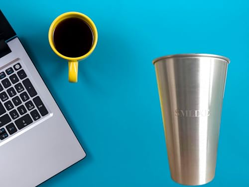 SMLIXE 12 Pack 16oz Stainless Steel Pint Cup,Healthy Unbreakable and Stackable,Metal Drinking Glasses，Beer Glasses