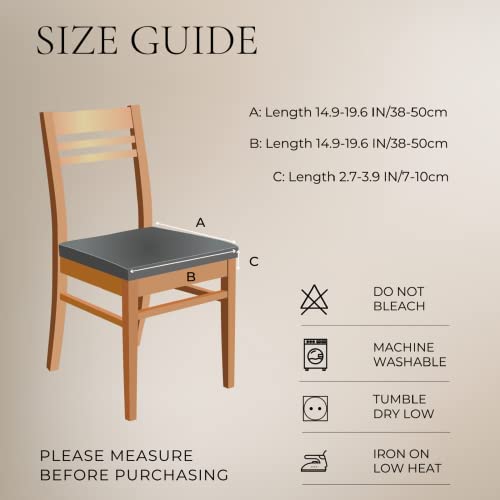 SearchI Stretch Dining Chair seat Covers Set of 6, Soft Removable Washable seat Covers for Dining Chairs, Dining Room seat Cover Protector (Rear-Covered, Red)