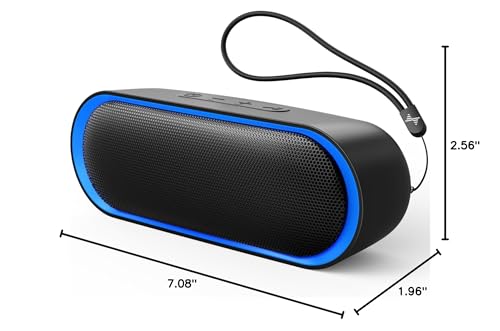 LENRUE Bluetooth Speakers, Waterproof Portable Speakers with TWS, 24 Playtime, Stereo Sound, Wireless for Home Shower Pool Beach Outdoor (Black)