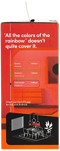 LIFX color, A19 1100 lumens, Wi-Fi Smart LED Light Bulb, Billions of colors and Whites, No bridge required, Works with Alexa, Hey Google, HomeKit and Siri multicolor (Pack of 2)