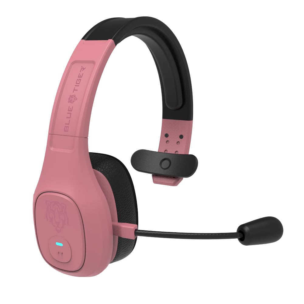 Blue Tiger Storm Rose Gold - Premium Trucker Bluetooth Headset-Wireless Noise Canceling Mono Headset with Mic -High-Fidelity Sound, 30-Hour Talk Time, USB-C Charging - For Truck Drivers, Bluetooth 5.0
