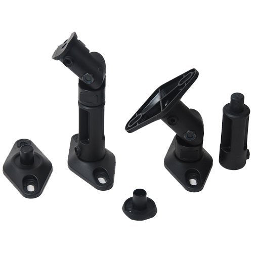 VideoSecu 4 Black Universal Satellite Speaker Mounts/Brackets for Walls and Ceilings 1VE (Black, 4 Pack)