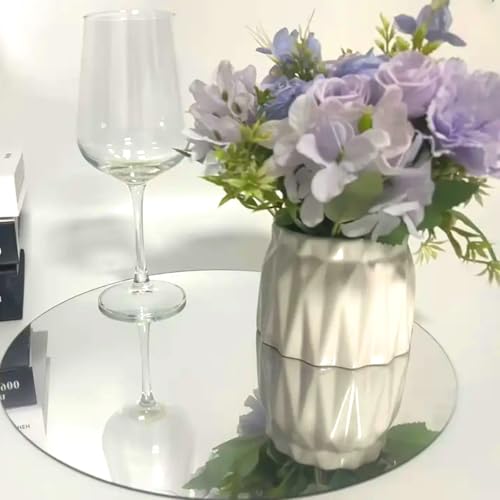 16Pack Round Mirror Centerpieces for Tables, Acrylic Round Mirror Trays Plates Decoration Circular Plate for Table Centerpiece Candles Wedding Baby Shower Christmas Party Decor Crafts (6inch)