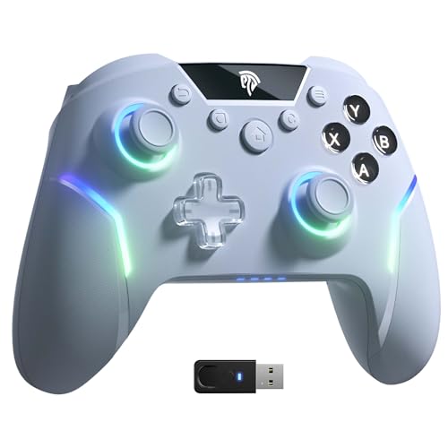 EasySMX X20 Wireless Gaming Controller with RGB Backlit, 2-Stage Hall Effect Stick, 1000Hz Polling Rate, 6-Axis Gyro on Multi-Platform, Mech Buttons- Compatible with PC/Switch/Steam/Android