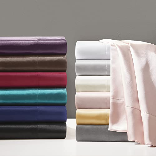 Madison Park Essentials Polyester Satin 6 Piece Sheet Set with Ivory MPE20-904, Queen