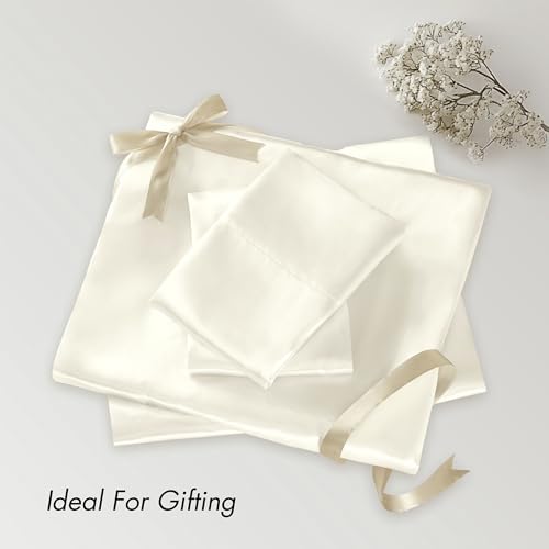 Madison Park Essentials Polyester Satin 6 Piece Sheet Set with Ivory MPE20-904, Queen