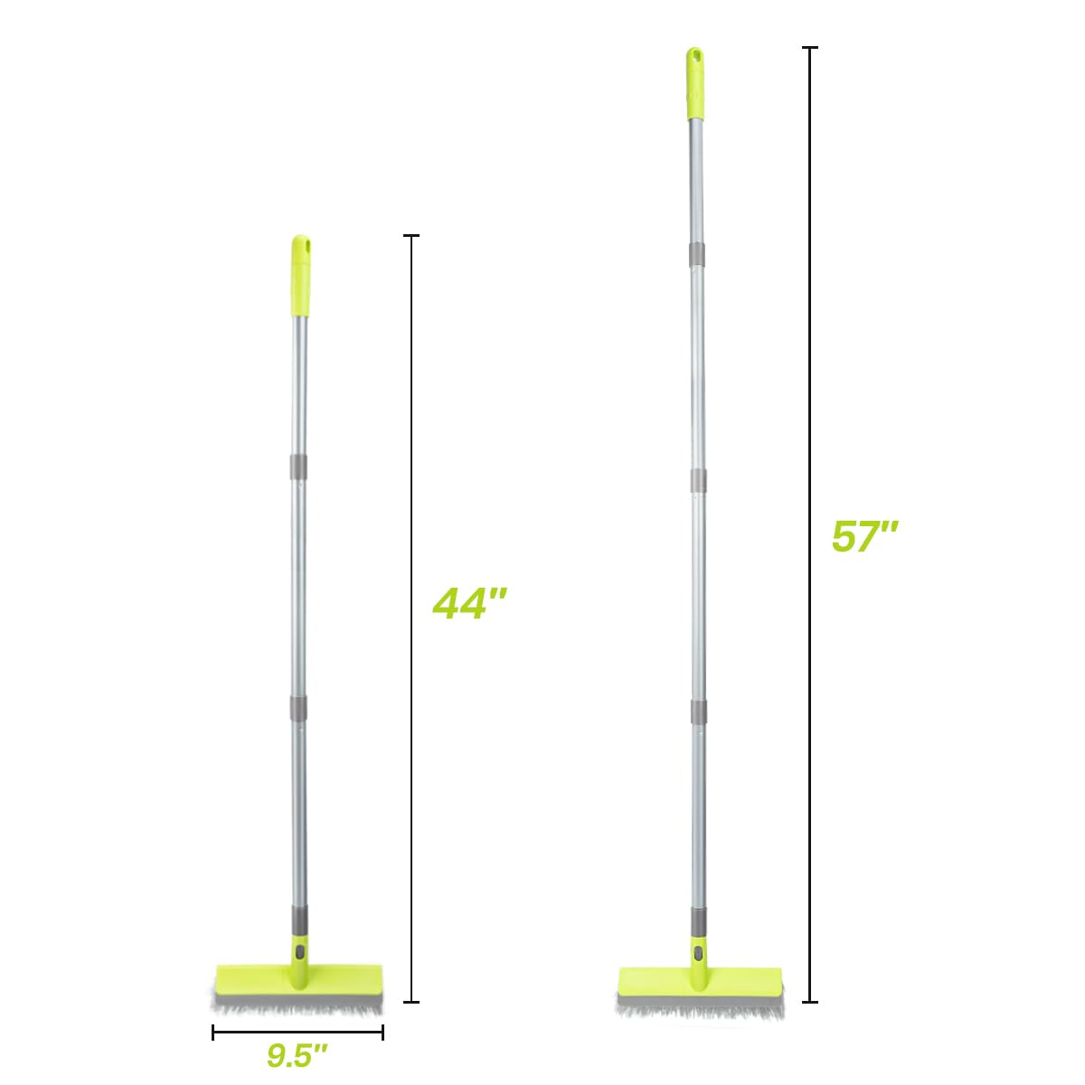 Floor Scrub Brush 57" Long Handle Scrub Brushes for Cleaning 2 in 1 Deck Brush for Cleaning Concrete, Patio, Garage, Kitchen, Carpet and Bathroom