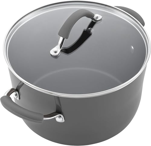 Rachael Ray - 16802 Rachael Ray Cucina Nonstick Cookware Pots and Pans Set, 12 Piece, Sea Salt Gray