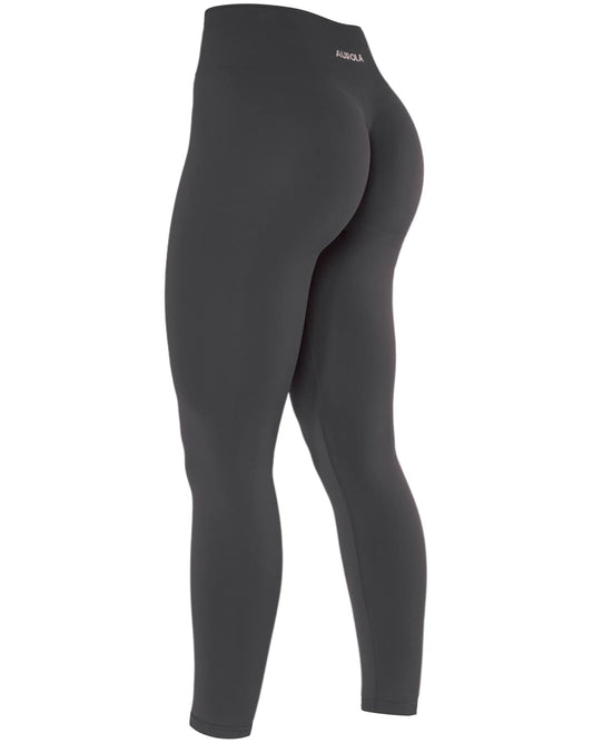 AUROLA Dream Collection Workout Leggings for Women High Waist Seamless Scrunch Athletic Running Gym Fitness Active Pants Asphalt Grey XS