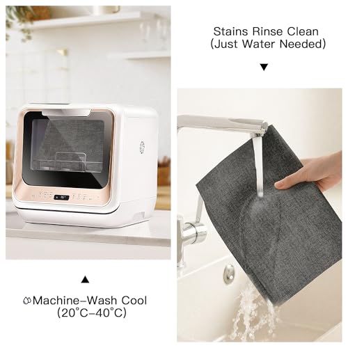 DOLOPL Placemats Set of 6 – Elegant Double Side Washable Place Mats for Dining Table, Heat Resistant Wipeable Reversible Modern Dining PU Table Mats for Kitchen, Office, Outdoor Use (Charcoal)