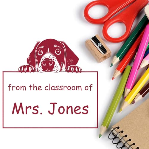 German Shorthaired Pointer Dog Stamp - Pre-Inked Customized Teacher Stamp for After-School Program Instructors, Ideal for Books and Educational Materials - Unique German Shorthaired Pointer Design