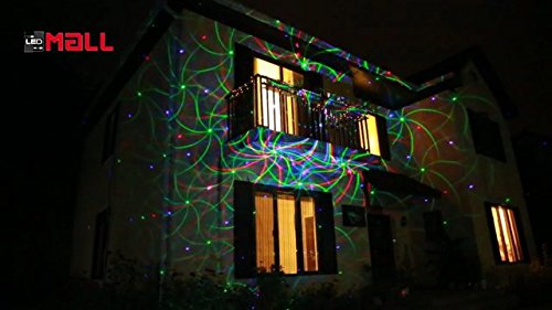 LedMall Motion 8 Patterns in 1 Red, Green, and Blue Outdoor Christmas Laser Lights Projector with remote control and Security Lock