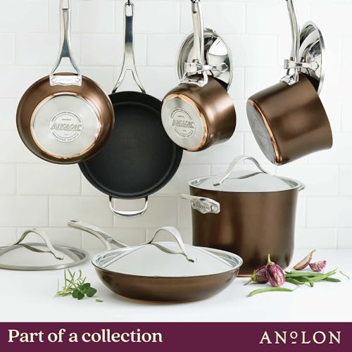 Anolon 83852 Nouvelle Copper Hard Anodized Nonstick Cookware Set / Pots and Pans Set - 11 Piece, Brown