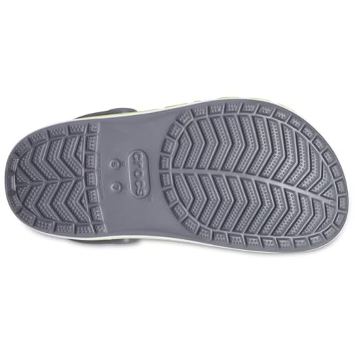 Crocs Unisex-Adult Bayaband Clogs, Slate Grey/Lime Punch, 4 Men/6 Women
