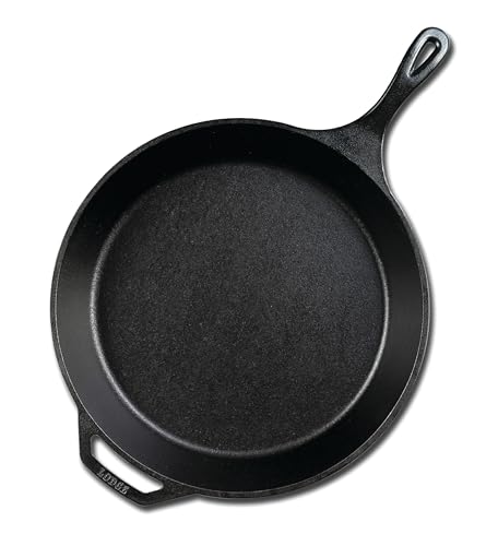Lodge 15 Inch Cast Iron Pre-Seasoned Skillet – Signature Teardrop Handle - Use in the Oven, on the Stove, on the Grill, or Over a Campfire, Black