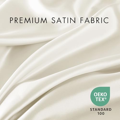 Madison Park Essentials Polyester Satin 6 Piece Sheet Set with Ivory MPE20-904, Queen