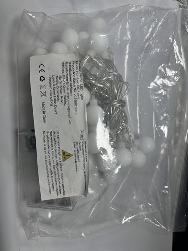 echosari Battery Operated String Lights, 16.5 Feet 50 LED Camping Globe Lights with Remote Timer 8 Modes Frosted Ball Fairy Light for Bedroom Wedding Xmas Tree Party Decoration (Warm White)