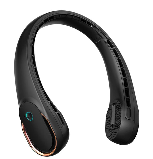 FrSara Neck Fan, Portable Personal Fan Strong Wind, 5200mAh, Air Volume,360° Cooling, No Hair Twisting, Air Volume On 2 Sides, Non-Slip, Quick Charge, Long Use Time, Gift for Father, Dad, Women