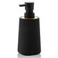Small Soap Dispenser for Bathroom and Kitchen, Modern Farmhouse Striped Style Plastic Hand Soap Dish Soap Dispenser with Pump Matte Black