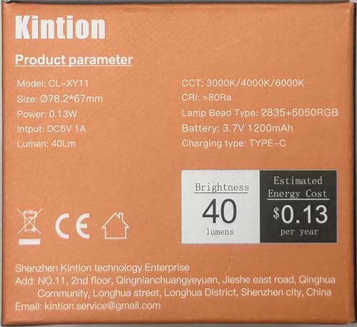 Kintion Night Light, Dimmable 8 Color Portable LED Night Light, 1800mAh Rechargeable Nursery Light Lamp, Soft Eye Caring Warm White, White, Red, Blue, Green Color Lighting for Sleep Aid (White, 2pcs)