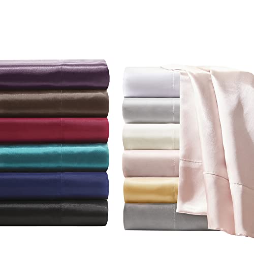 Madison Park Essentials Polyester Satin 6 Piece Sheet Set with Ivory MPE20-904, Queen
