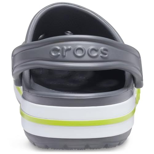 Crocs Unisex-Adult Bayaband Clogs, Slate Grey/Lime Punch, 4 Men/6 Women