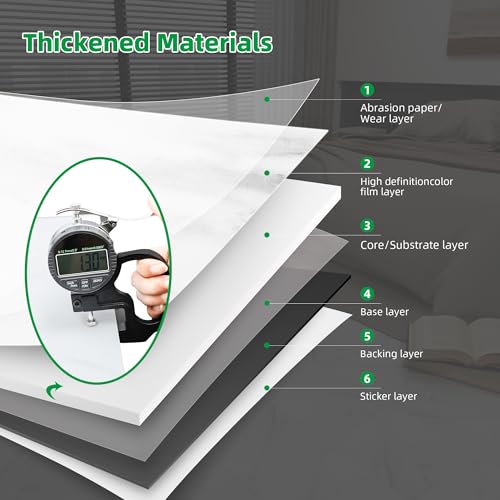 Vsmile 36 Pieces Peel and Stick Vinyl Flooring, Marble White Self Adhesive Tiles 12 x 12 Inch DIY for Bedroom, Kitchen, Living Room,Laundry Room, Bathroom,RV Floor