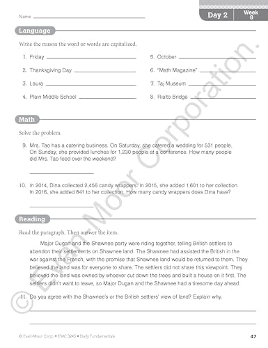 Daily Fundamentals, Grade 5 Teacher Edition