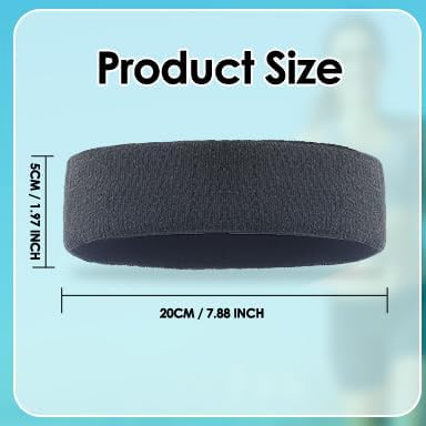 Fesinda-5PCS Sport Headbands for Men & Women Non Slip Fashion Headband Soft Fabric Elastic Sweat Thick Hairbands for Daily Workout Yoga Running Athletic