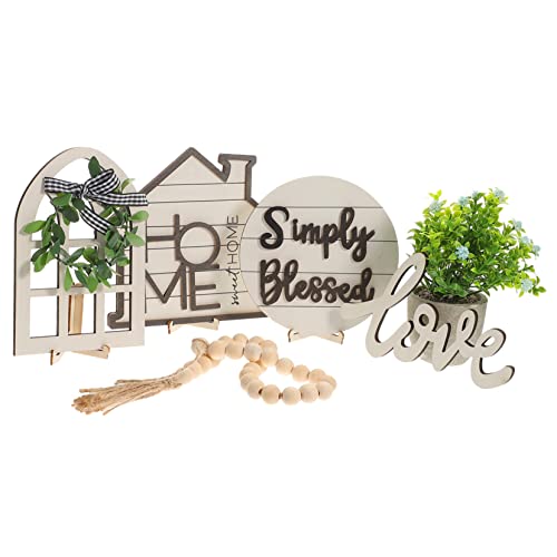 MAGICLULU 1Set Farmhouse Tiered Tray Decor Vintage Wood Table Decoration for Home Rustic Centerpiece for Kitchen Dining and Living Decor