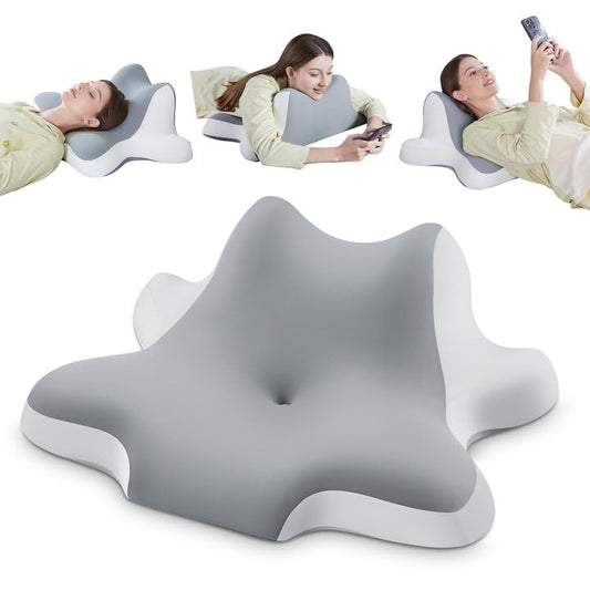 DONAMA Neck Pillow for Sleeping,Leaning and Lying,Contour Memory Foam Pillow for Side Back Stomach Sleeper,Ergonomic Cervical Pillow for Neck Pain and Shoulder Pain Relief