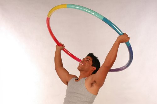 Weighted Hula Hoop, Trim Hoop 3B - 3 lb Large, Weight Loss Fitness Sports Hoop with No Wavy Ridges (Rainbow Colors)