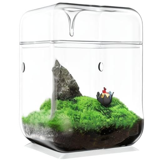 SARUFO Small Glass Plant Terrarium 4.7"X7" Inches Succulent Air Planter Fern Moss Micro-Landscape Vase for Home Garden Office Tabletop Decoration Container with Lid Indoor Wardian Copyright Patent