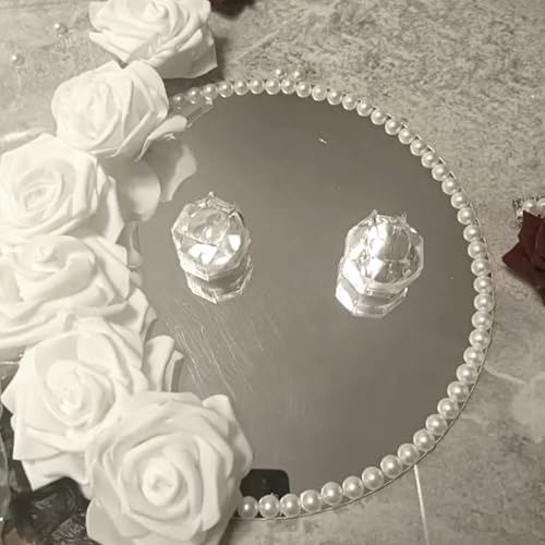 16Pack Round Mirror Centerpieces for Tables, Acrylic Round Mirror Trays Plates Decoration Circular Plate for Table Centerpiece Candles Wedding Baby Shower Christmas Party Decor Crafts (6inch)