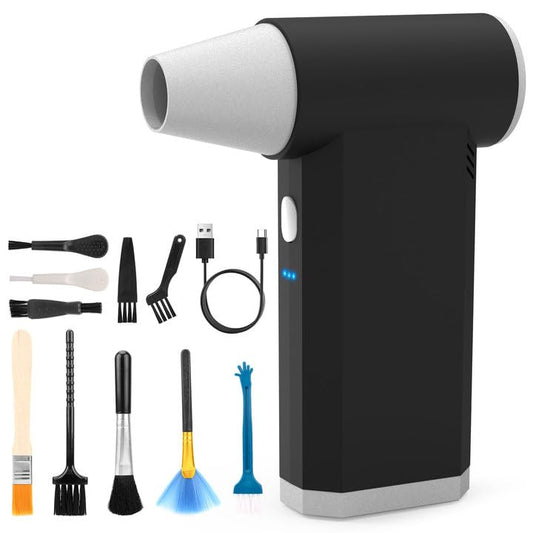 Electric Air Duster-180000RPM Compressed Air Duster, Super Power Cordless Jet Air Blower, 3-Gear Adjustable Mini Rechargeable Turbo Fan for Computer, Keyboard, House, Outdoor and Car, Gifts for Men