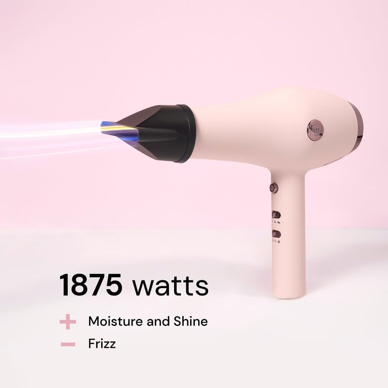 L'ANGE HAIR Soleil Professional Hair Dryer | 3 Heat Settings & 2 Airflow Settings | Cool Shot Locks-in Style | Professional Length Cord | Best Lightweight Hair for Smooth Blowouts (Blush)