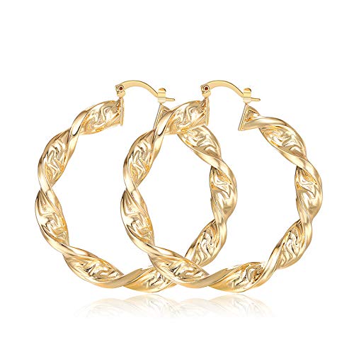 Fashionable Gold Hoop Earrings for Women - Hypoallergenic Hoop earrings Trendy Gold Earrings for women Perfect Gold Hoops Earrings Birthday Gift Idea