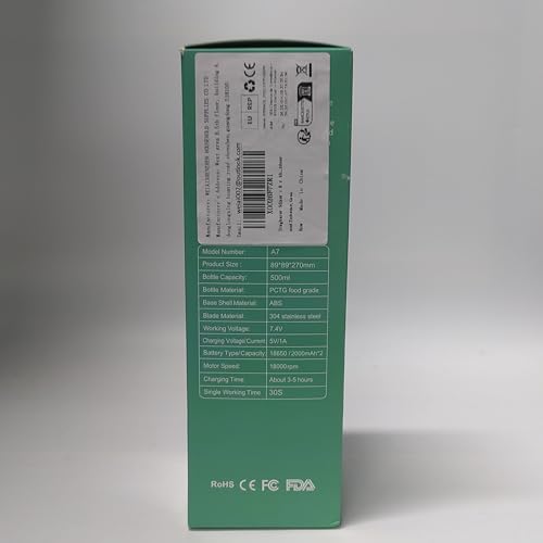 DoubleCare Portable Blender Cup,Electric USB Juicer Blender,Mini Blender Portable Blender For Shakes and Smoothies, Juice,380ml, Six Blades Great for Mixing,white, grey